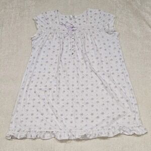 Eileen West Lavender Long Nightgown XL Sleeveless Lace Trim Pintuck Cottagecore